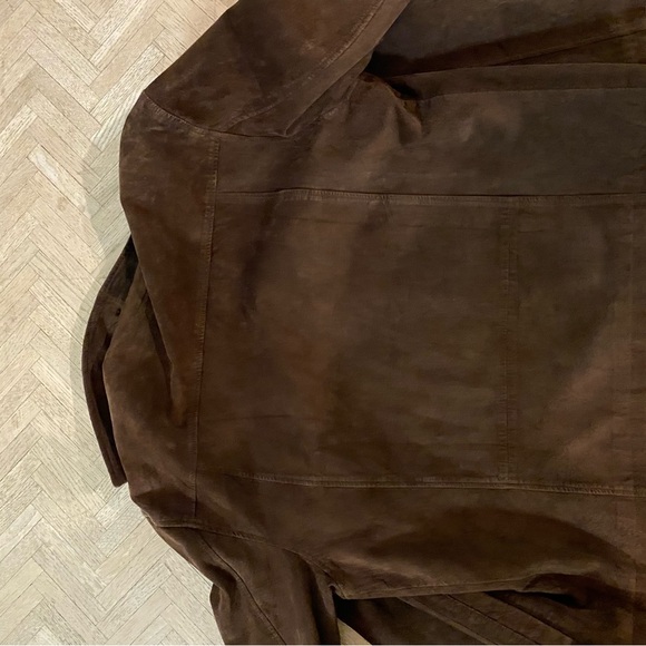 Claiborne Chocolate Brown Suede Coat - Picture 4 of 7